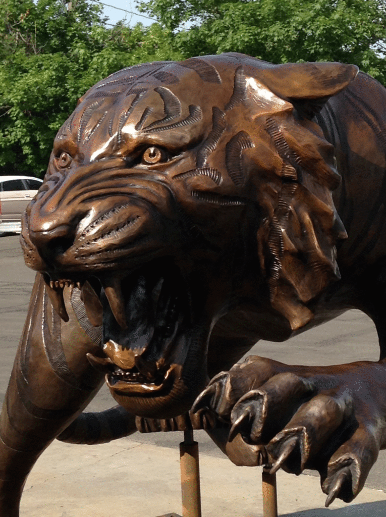 Custom Bronze Tiger Sculpture Bergen's Art LLC